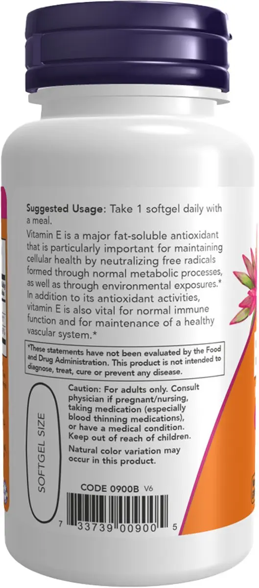 Now Foods Vitamine E 1000 IU - 50 Softgels