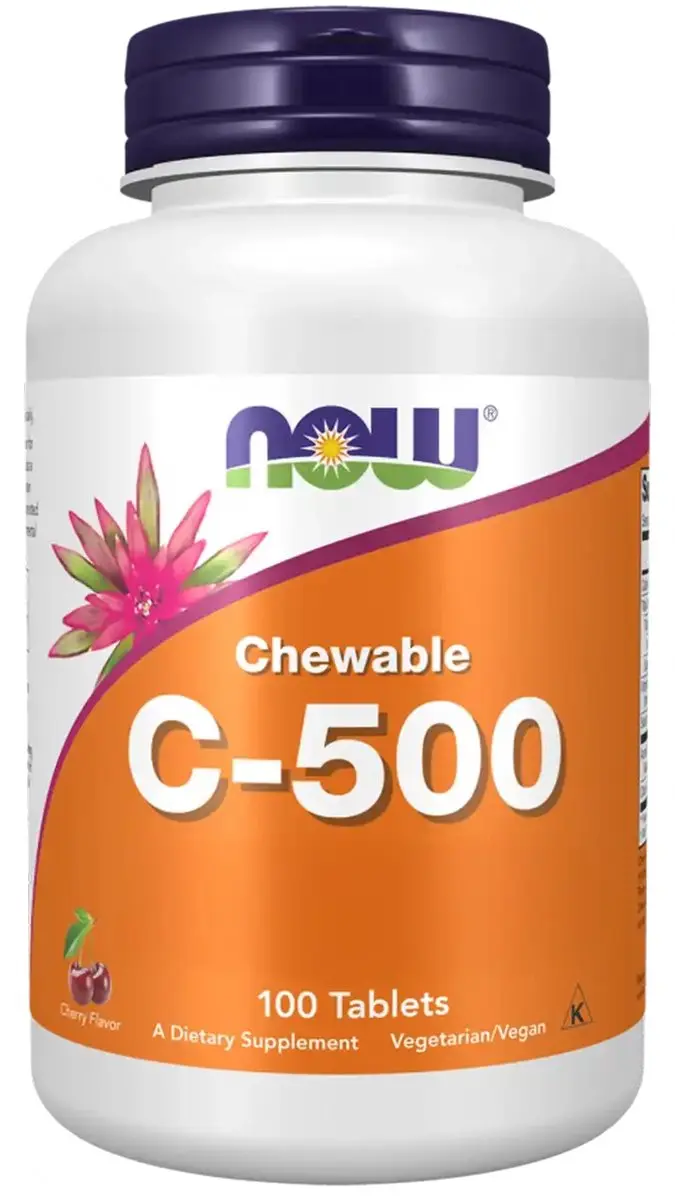 Now Foods Vitamine C-500 Chewables - 100 Kauwtabletten - Kers
