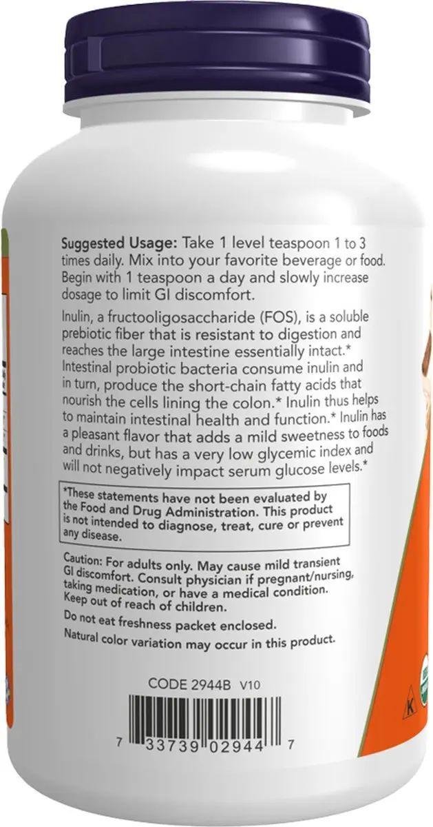 Now Foods Biologisch Inulinepoeder 227g - afbeelding 6 van 6