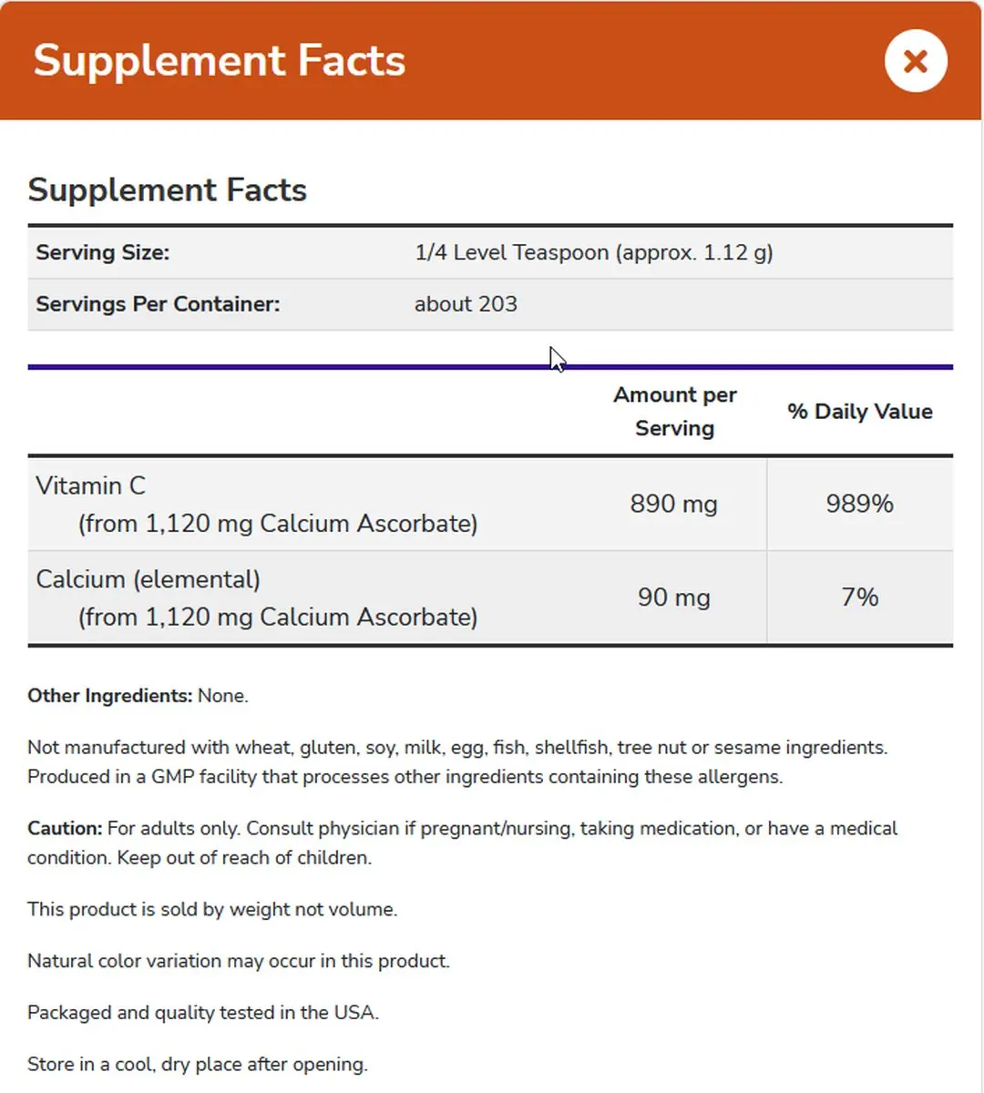 Now Foods Calcium Ascorbaat Poeder 227g