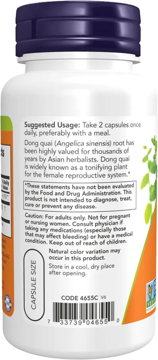 Now Foods Dong Quai 520mg 100 Capsules