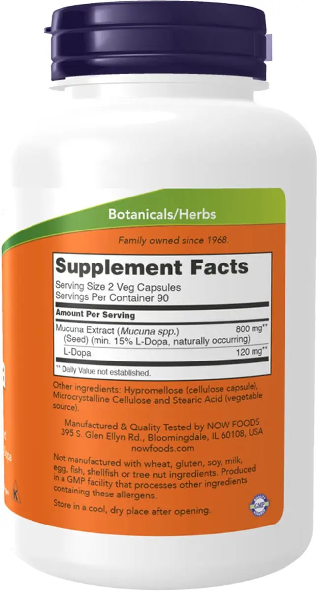 Now Foods Dopa Mucuna 90 Capsules