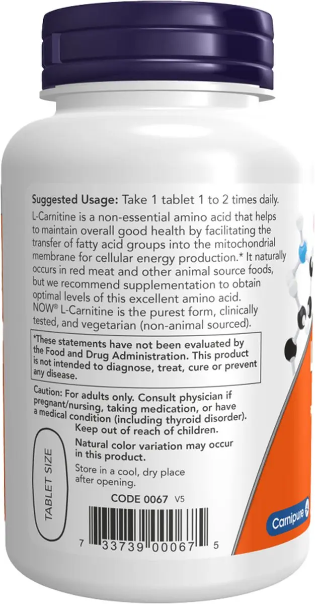 Now Foods L-Carnitine 1000mg - 100 Tabletten
