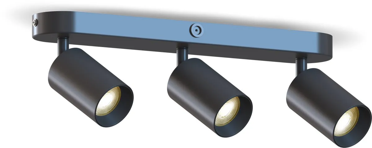Calex Plafondlamp 3-Lichts Opbouwspot Zwart-Goud