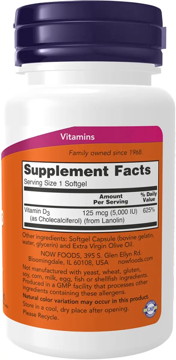 Now Foods Vitamin D3 5.000 IE - 240 Softgels