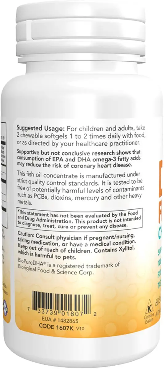 Now Foods DHA-100 Visolie Kauwtabletten - 60 Stuks
