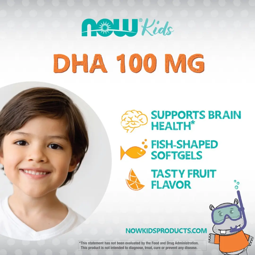 Now Foods DHA-100 Visolie Kauwtabletten - 60 Stuks