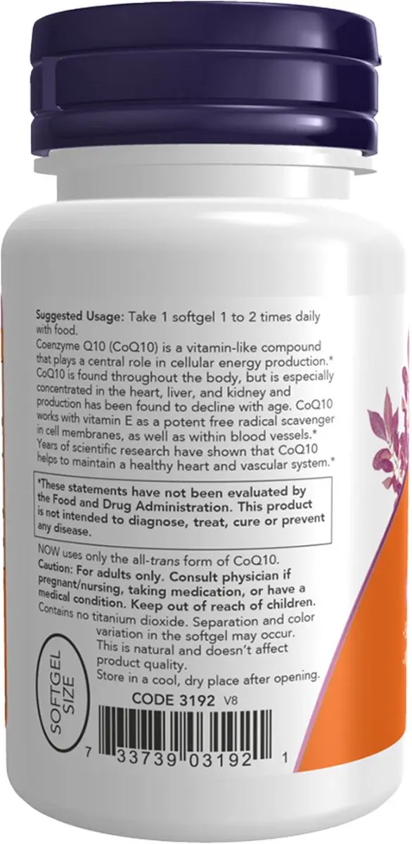 Now Foods CoQ10 50mg met Vitamine E - 50 Softgels