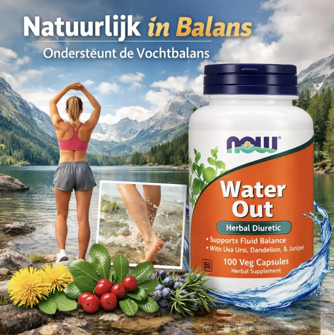 Now Foods Water Out 100 Veg Capsules - Uva Ursi & Paardenbloem