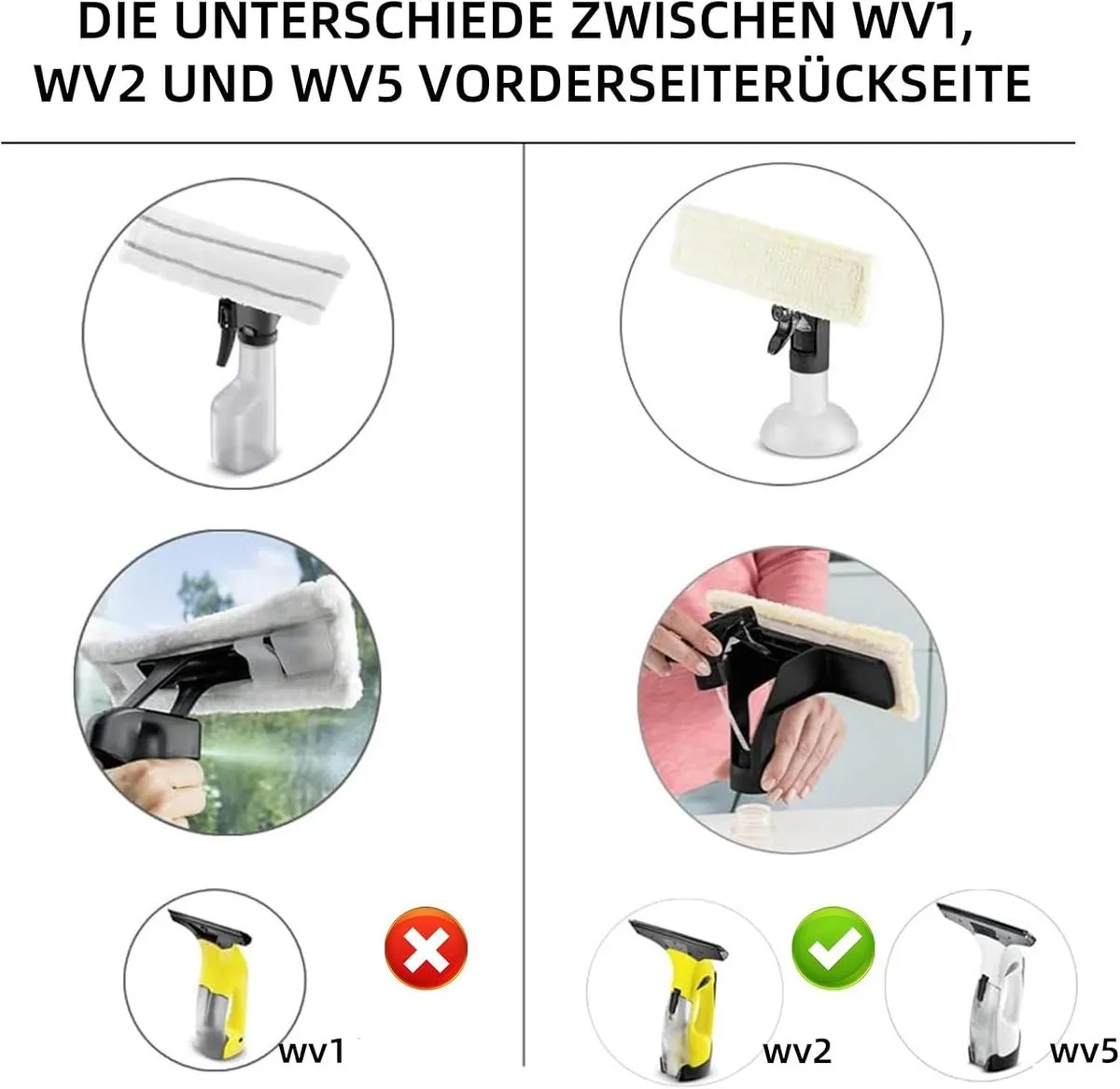 Kärcher Microvezel Dweilhoezen & Liptrekkers - 5 Stuks - Geel/Wit/Zwart