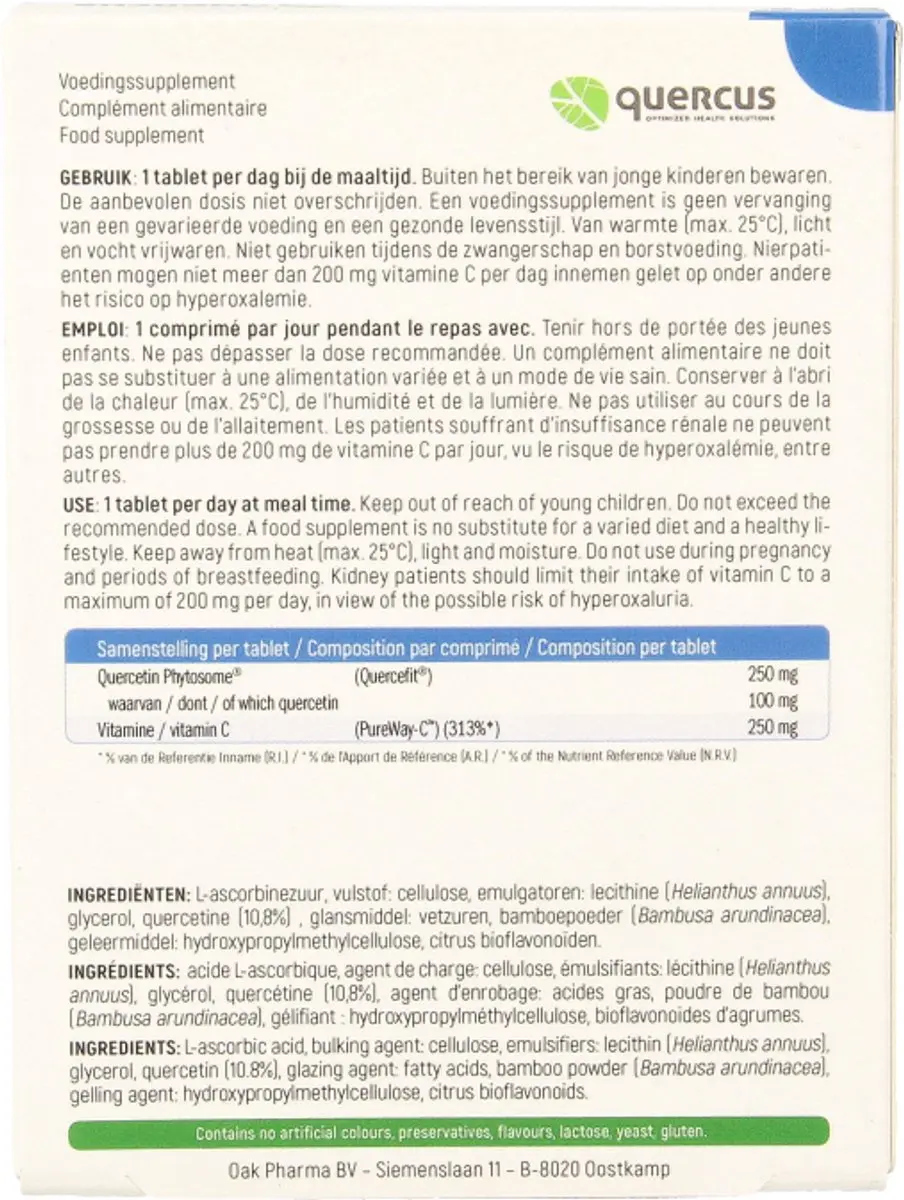 Quercus Quercetin 60 Tabletten