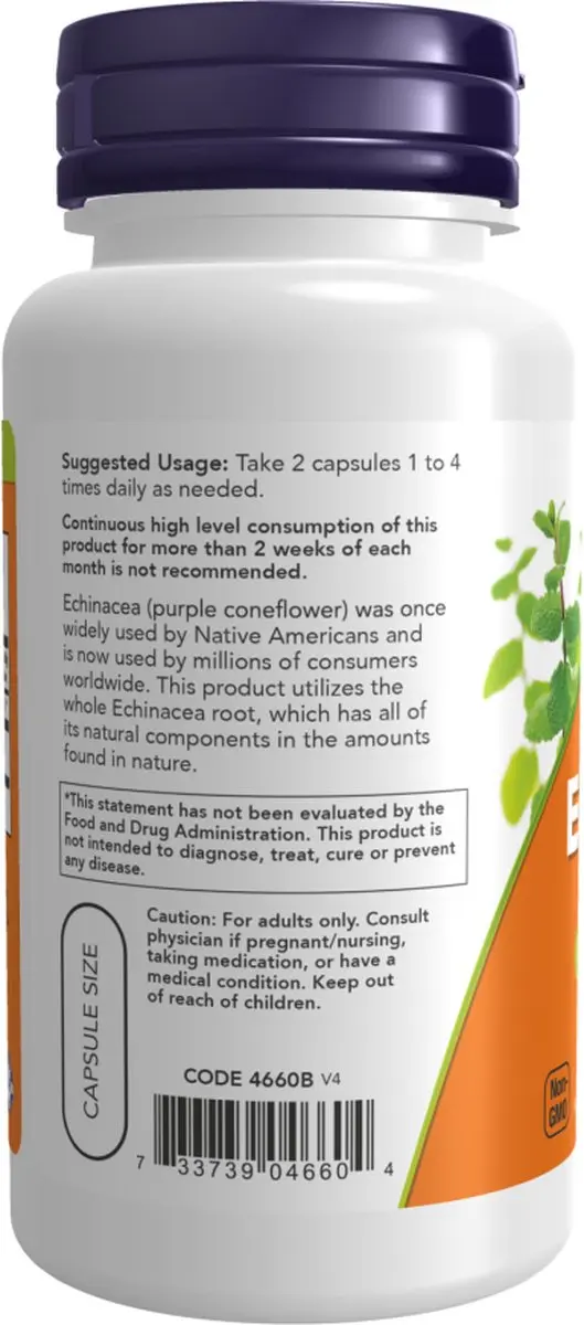 Now Foods Echinacea 400mg 100 Caps
