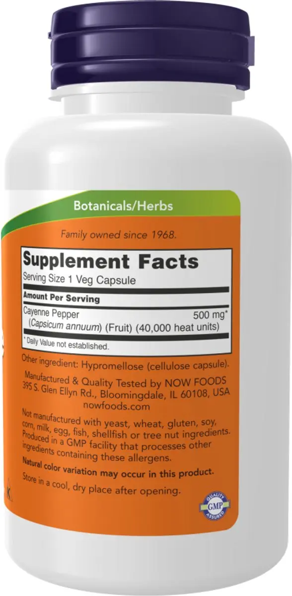 Now Foods Cayenne 500mg - 250 Vcaps