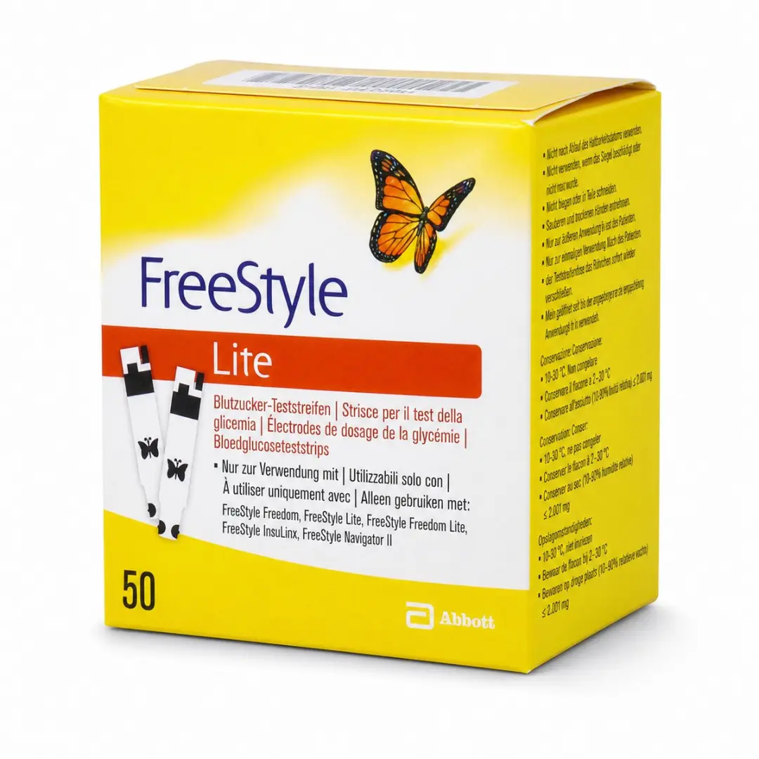 Abbott Freestyle Lite Teststrips - 50 Stuks - Geel