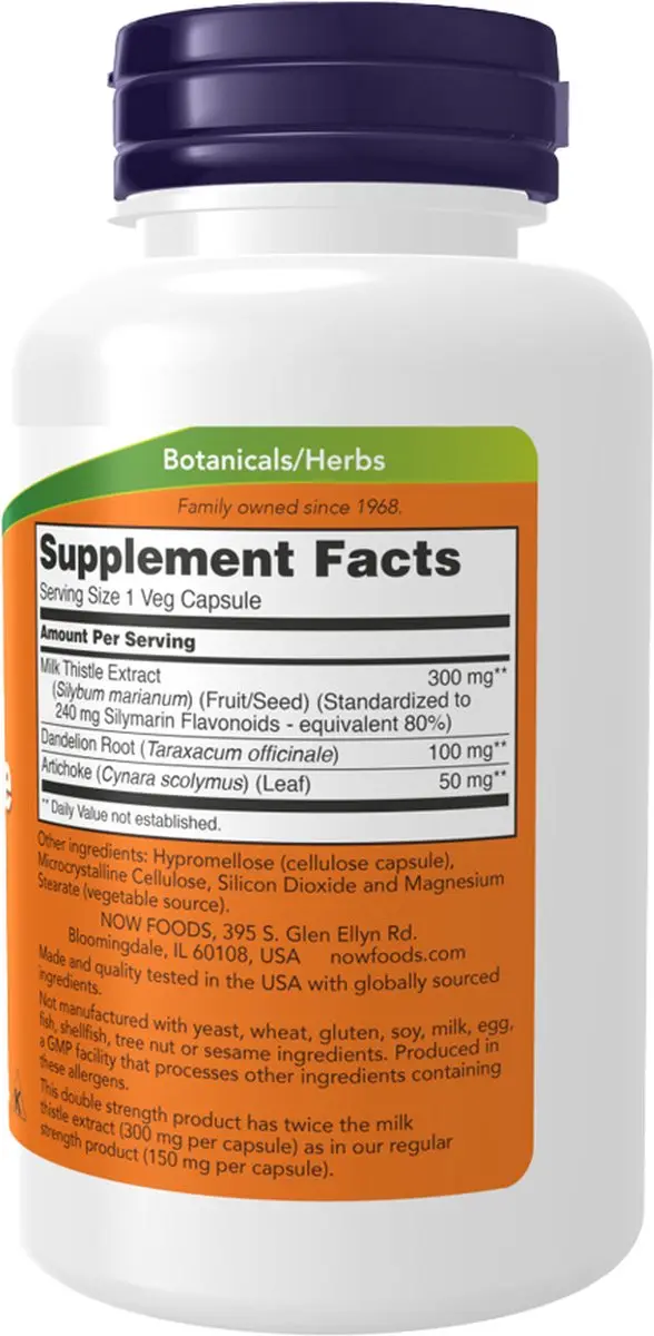 Now Foods Milk Thistle Extract 300mg - 200 Vcaps