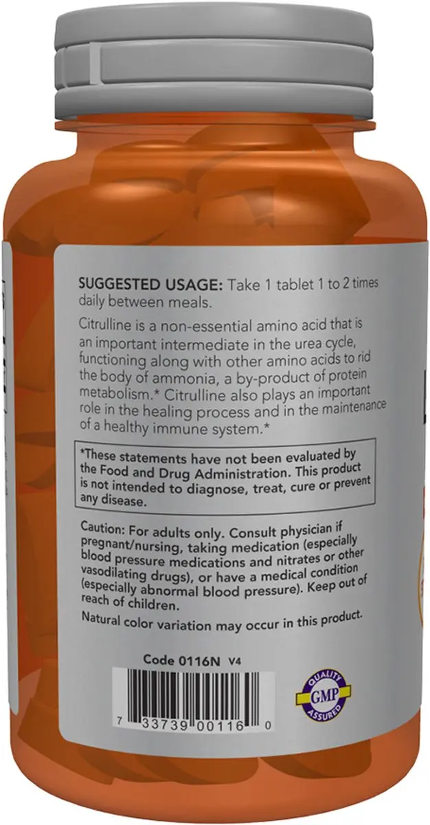Now Foods L-Citrulline 1200mg - 120 Stuks