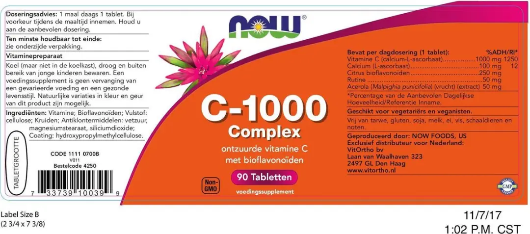 Now Foods Vitamine C-1000 Complex 90 Tabletten