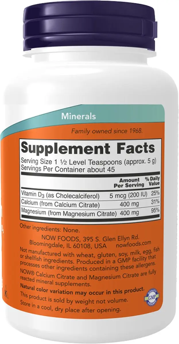 Now Foods Calcium & Magnesium Poeder 227g