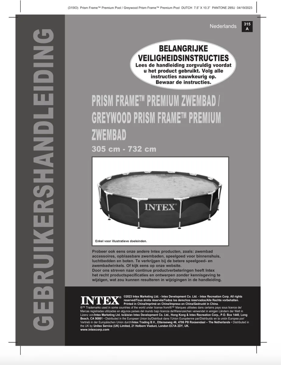 Intex Prism Frame 26700NP Zwembad - 305cm Rond 4.485L - Grijs
