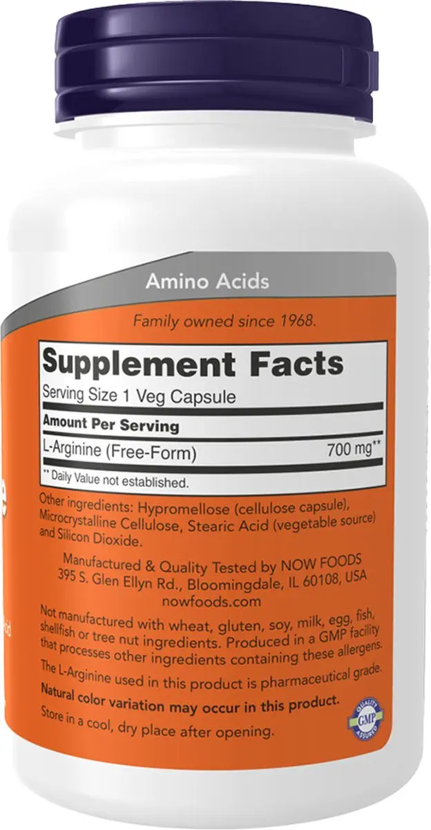 Now Foods L-Arginine 700mg - 180 V-caps