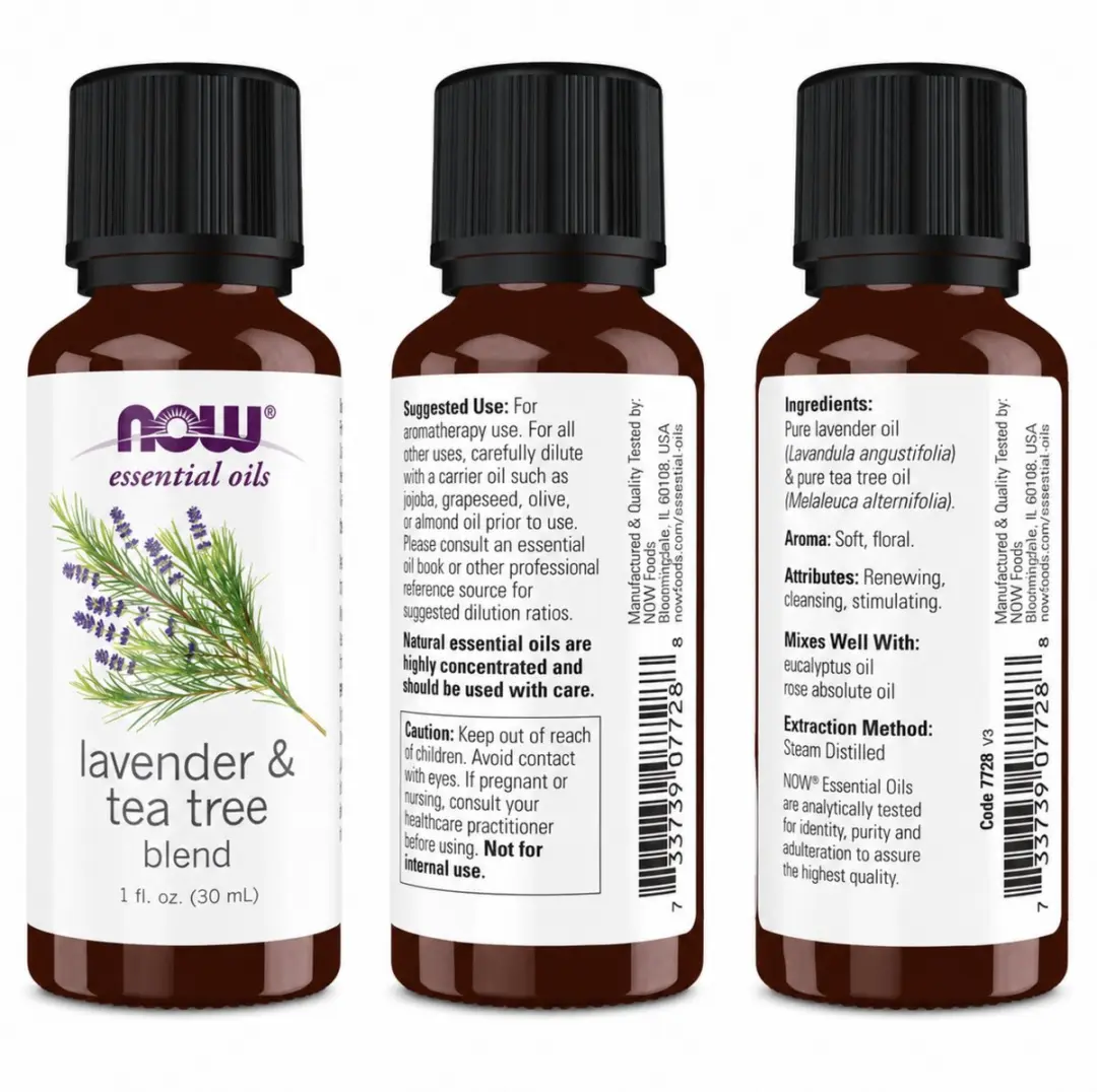 Now Foods Lavendel & Tea Tree Essentiële Olie 30ml