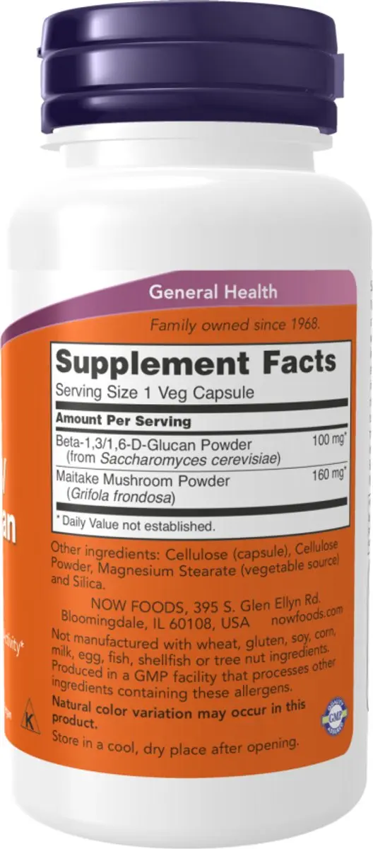 Now Foods Beta 1,3/1,6-D-Glucan 100mg - 90 Stuks
