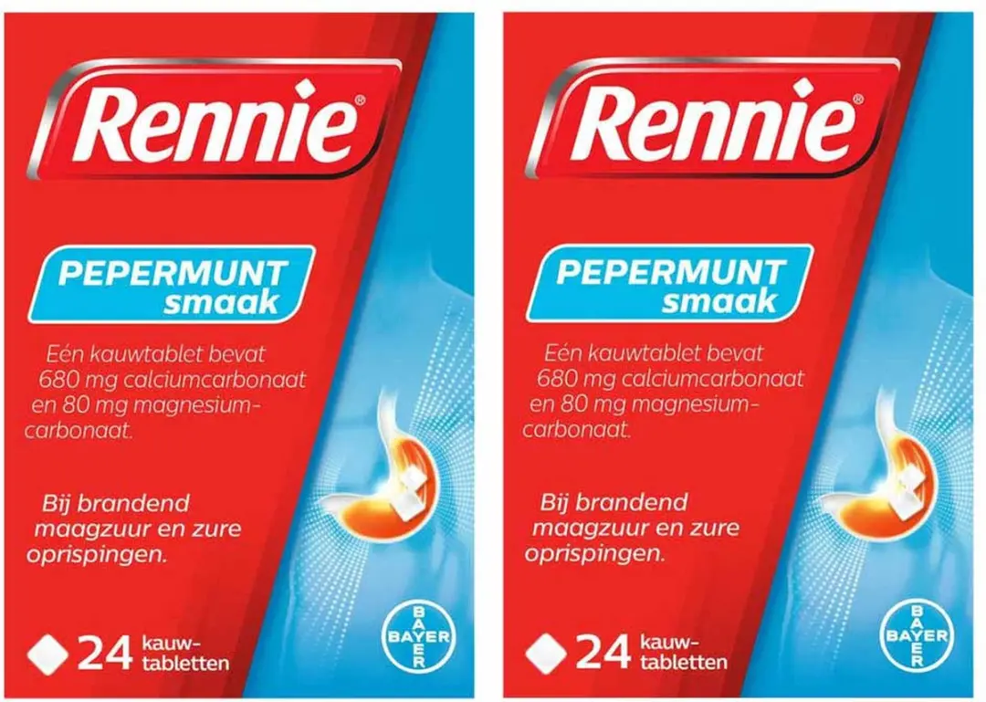 Rennie Pepermunt Kauwtabletten - 24x2 Stuks