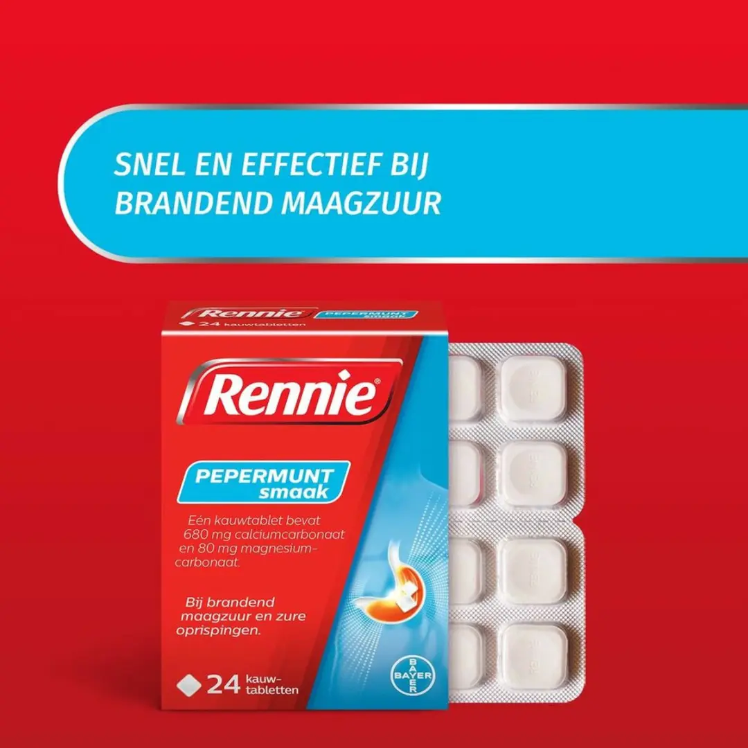 Rennie Pepermunt Kauwtabletten - 24x2 Stuks