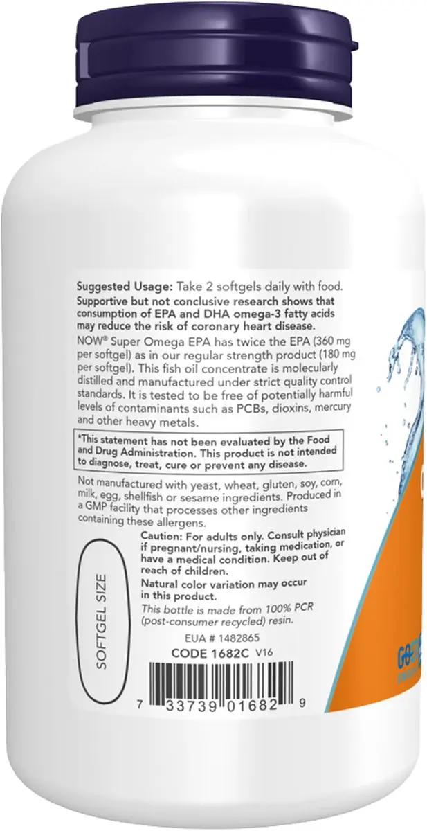 Now Foods Super Omega EPA Visolie - 120 Softgels