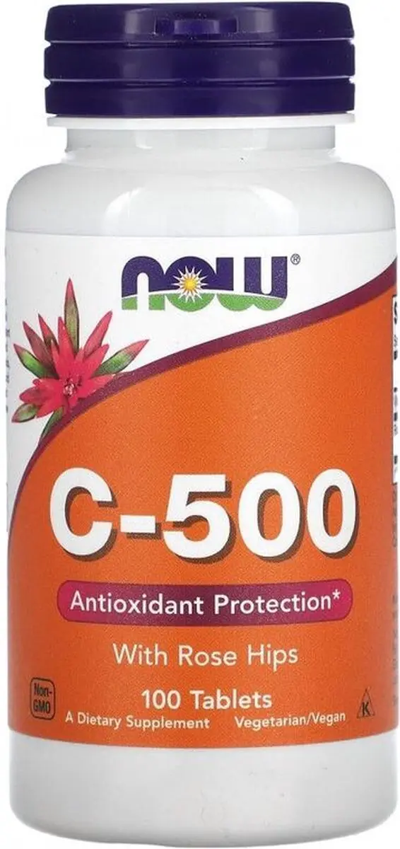 Now Foods Vitamine C-500 met Rozenbottel 100 tabletten