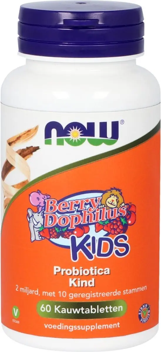 Now Foods BerryDophilus Kids Kauwtabs 60 Stuks