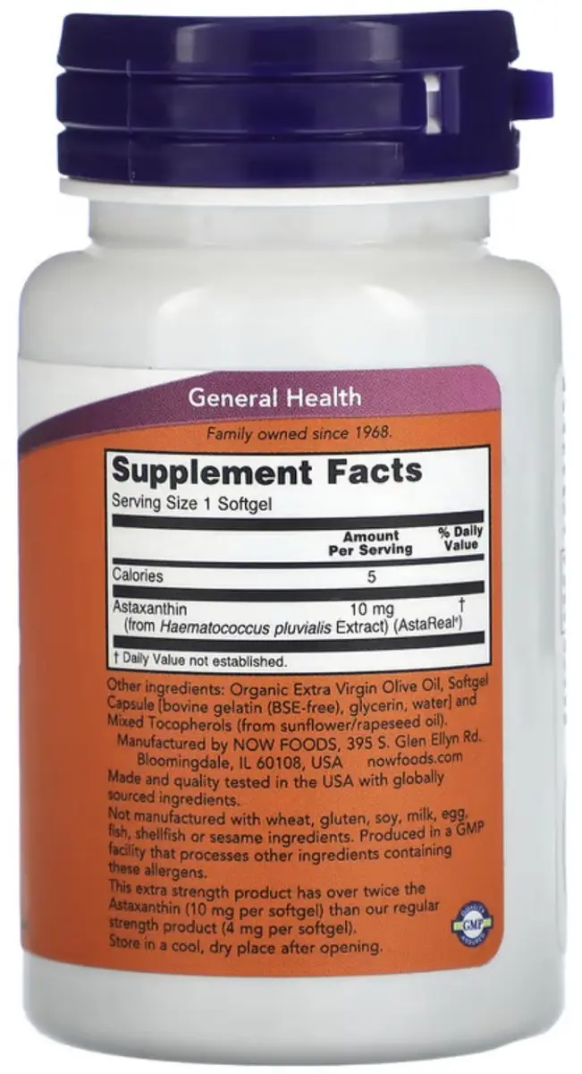 Now Foods Astaxanthin 10mg - 30 Softgels