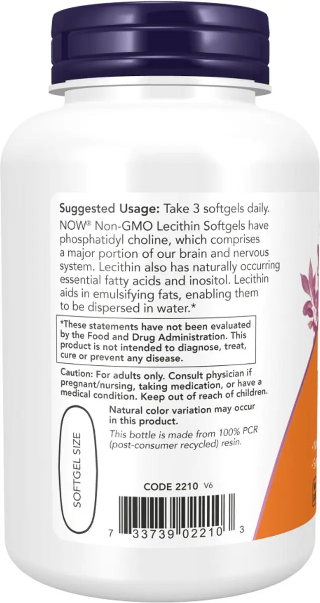 Now Foods Lecithin 1200mg Softgels - 100 Stuks