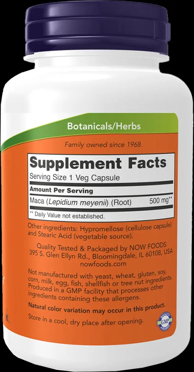 Now Foods Maca 500mg 100 Capsules