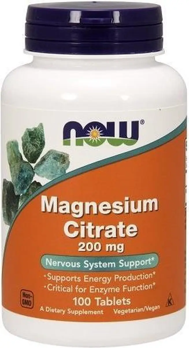 Now Foods Magnesiumcitraat 200mg 250 Tabletten