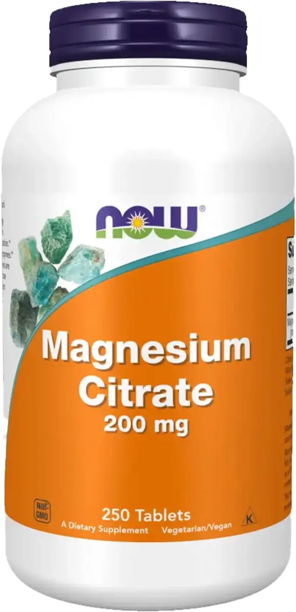 Now Foods Magnesiumcitraat 200mg 250 Tabletten