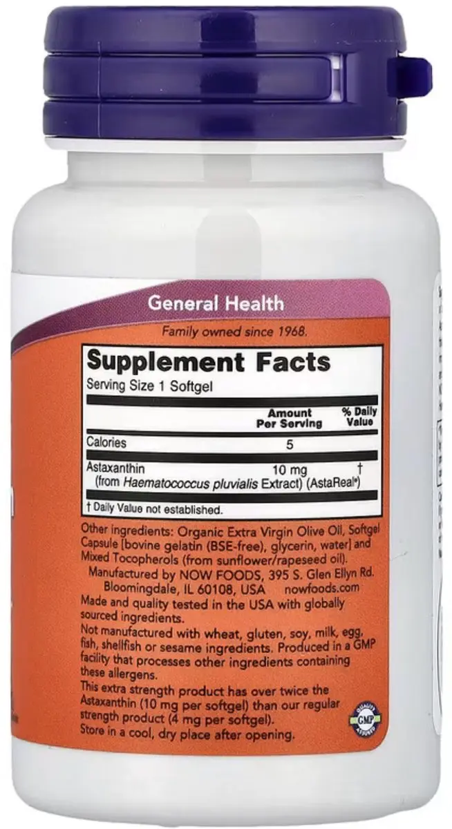 Now Foods Astaxanthine 10mg - 30 Softgels