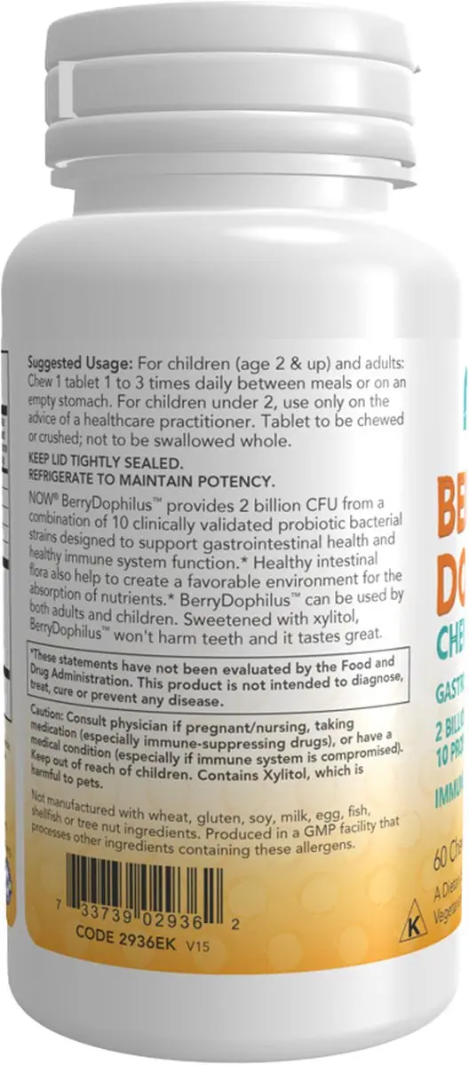 Now Foods BerryDophilus Probiotica - 120 Lozenges