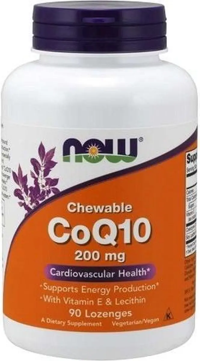 Now Foods CoQ10 200mg met Vitamine E - 90 Zuigtabletten