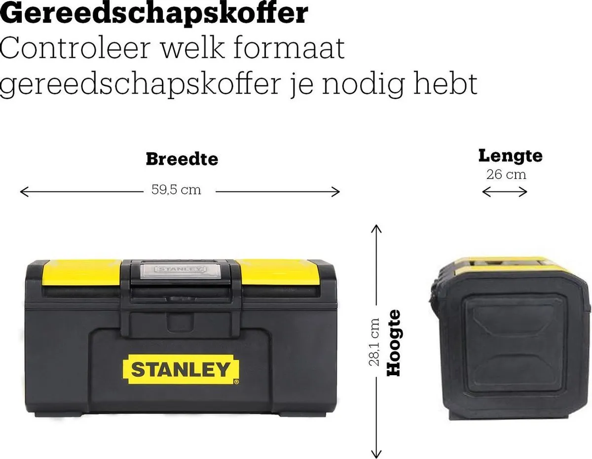 Stanley Gereedschapskoffer 24" 1-79-218 - Automatische vergrendeling - Zwart/Geel