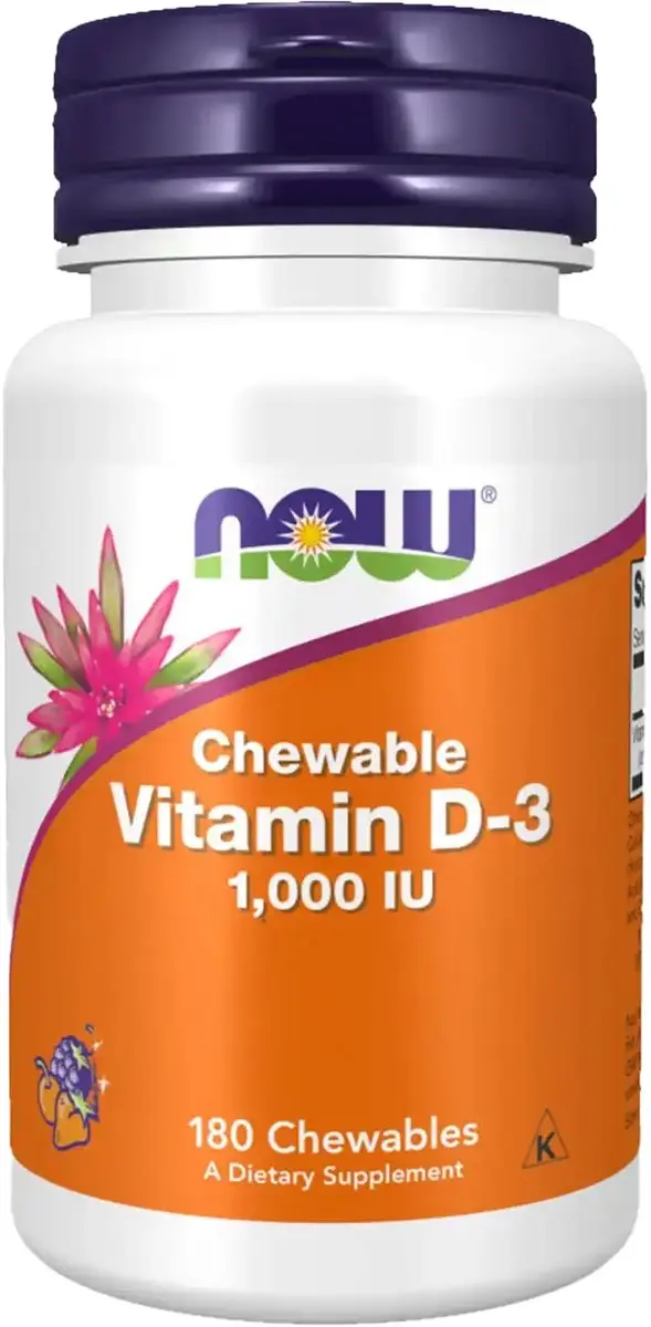 Now Foods Vitamine D-3 1000IU Kauwtabletten