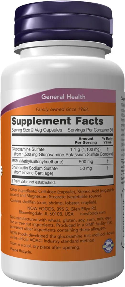 Now Foods Glucosamine & MSM met Chondroitine - 60 Vcaps