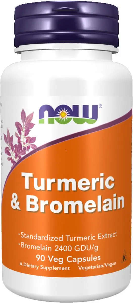 Now Foods Kurkuma & Bromelaïne 90 Capsules