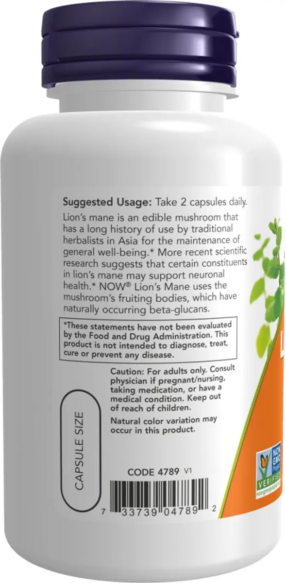 Now Foods Lion's Mane 500mg 60 Vcaps