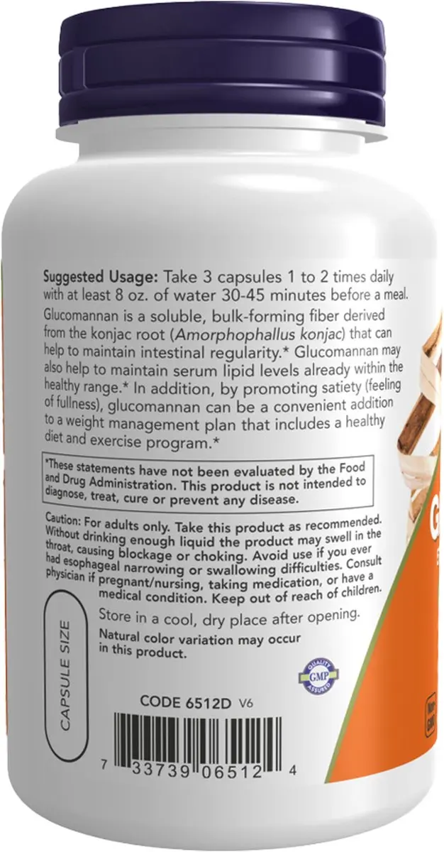 Now Foods Glucomannan 575mg - 180 Capsules
