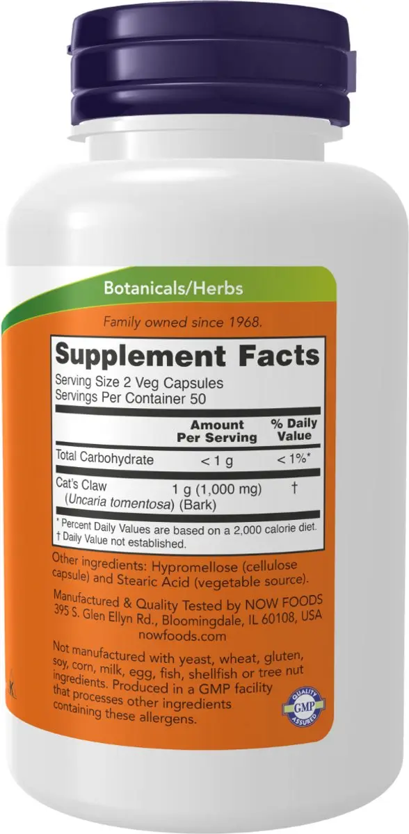 Now Foods Cat's Claw 500mg - 100 V-caps