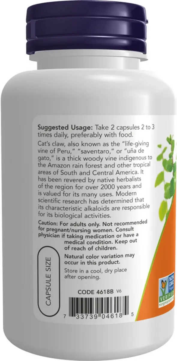 Now Foods Cat's Claw 500mg - 100 V-caps