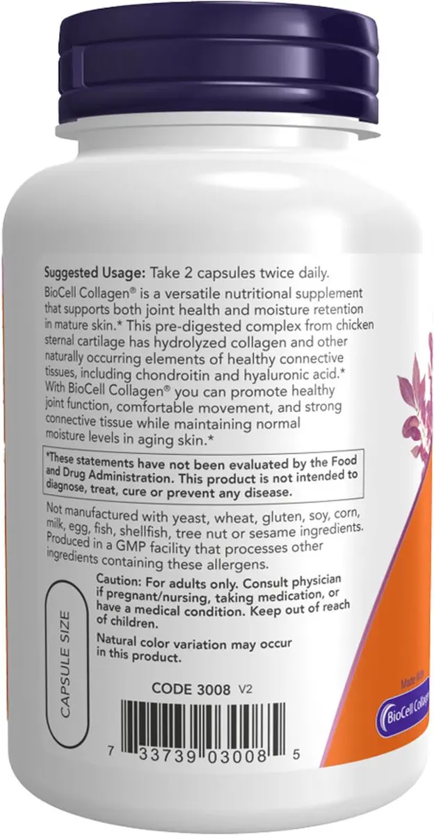 Now Foods BioCell Collagen Type II - 120 Veg Capsules