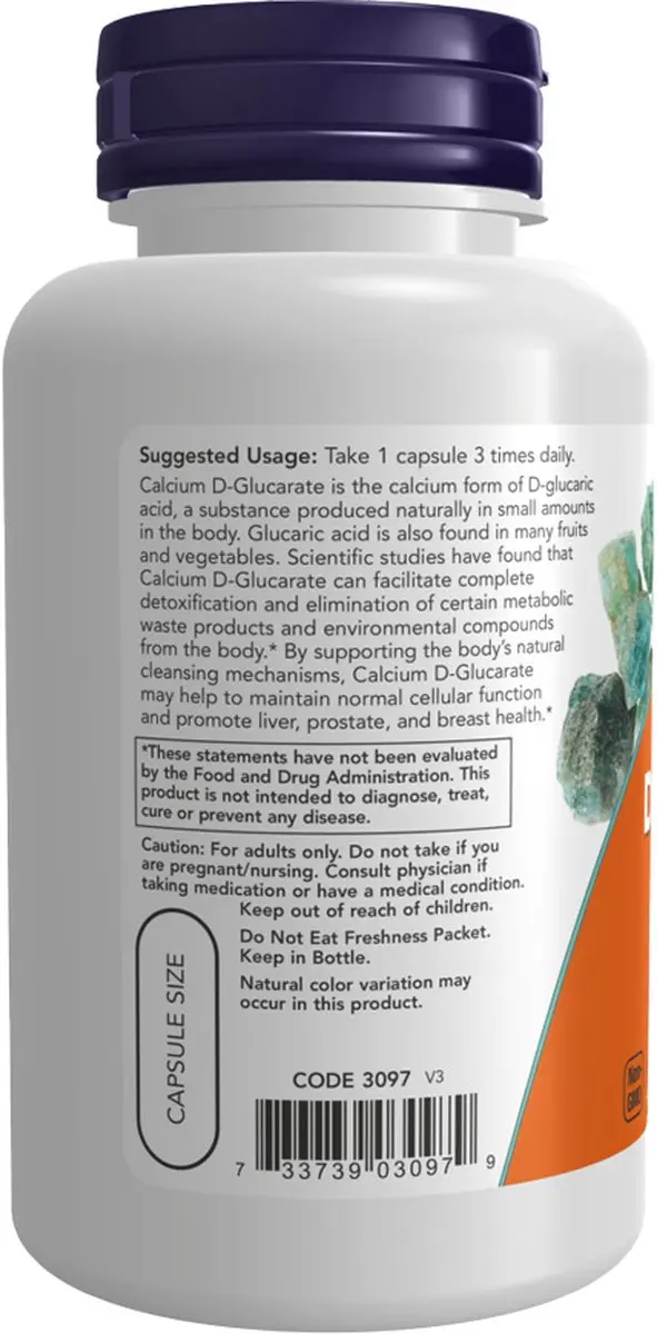 Now Foods Calcium D-Glucaraat 500mg - 90 Capsules