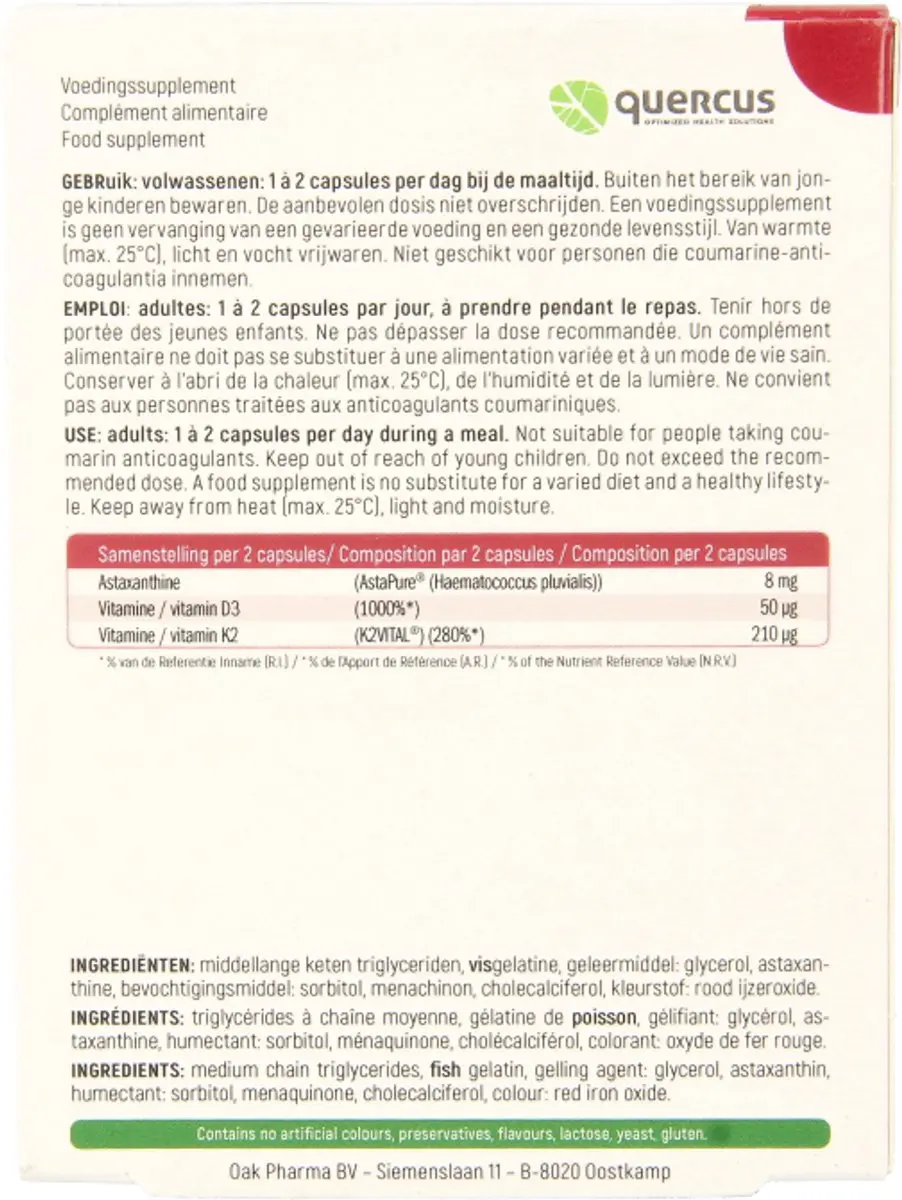 Quercus Astapure Capsules - 60 Stuks